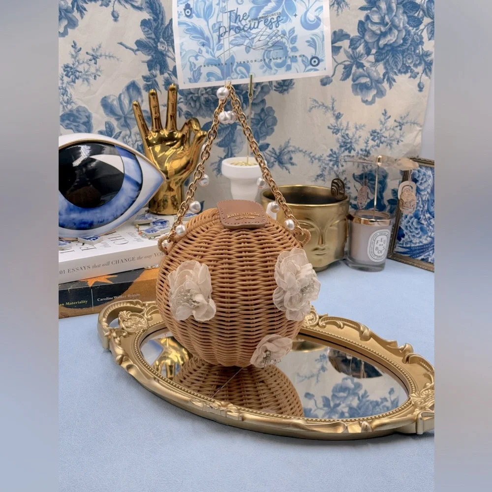🆕 KATE SPADE NEW YORK 🧿 NWOT Bridal Wicker Bouquet Lantern Crossbody *SAMPLE*